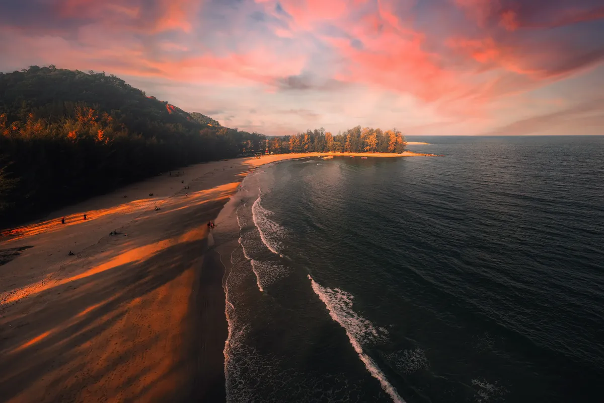 AI-generated sunset beach scene
