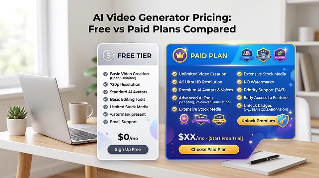 AI Video Generator Pricing: Free vs Paid Plans Compared