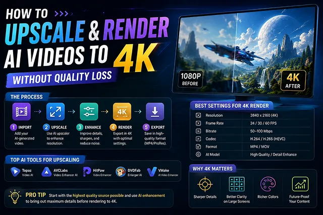How to Upscale and Render AI Videos to 4K Without Quality Loss